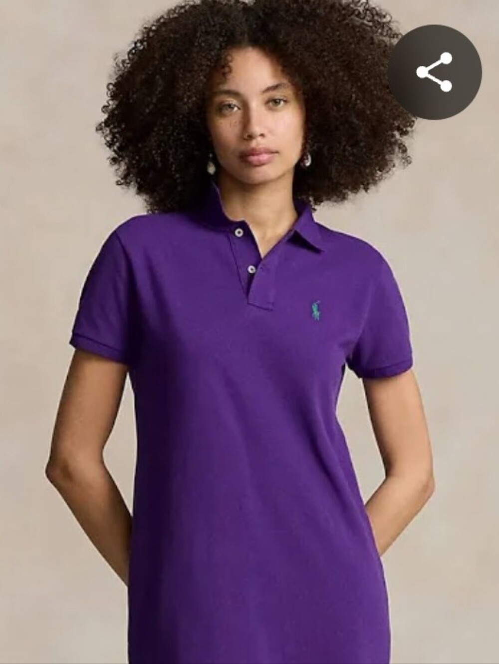 Polo by Ralph Lauren Purple Polo Shirt Dress with Teal Pony